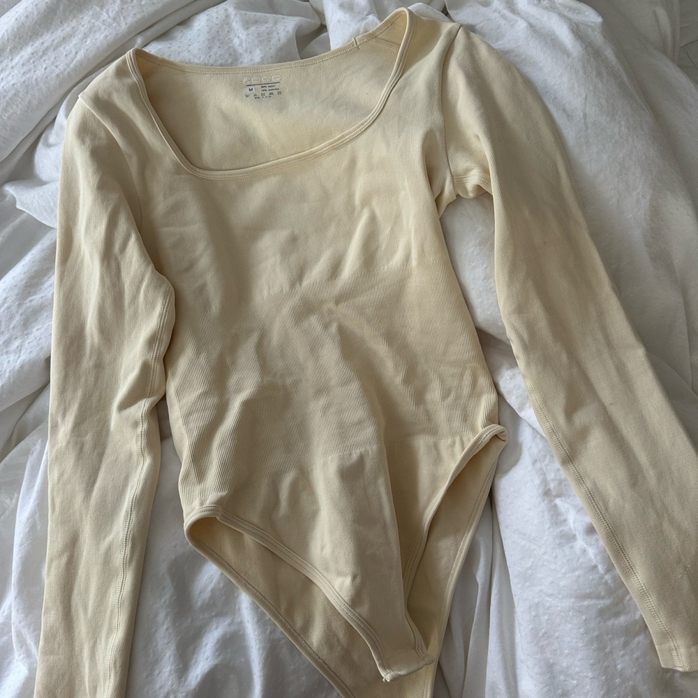 Cream Long Sleeve Bodysuit